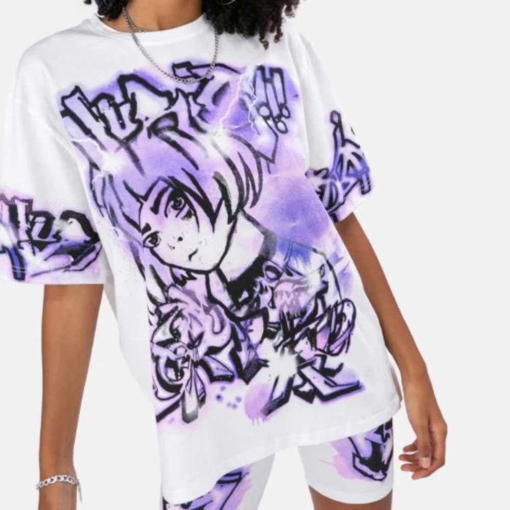 Adika Manga Girl Oversize Tee T Shirt S M L XL One